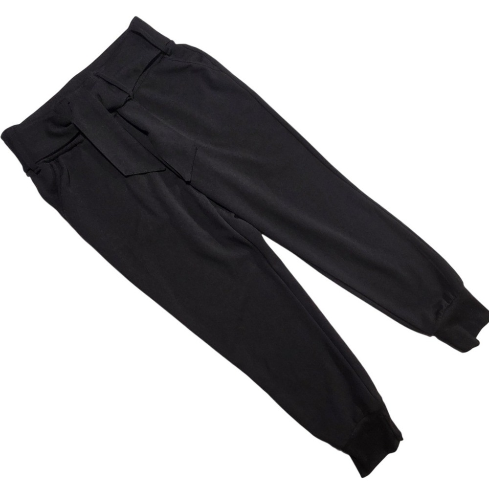 Rewash Black Paperbag Waist Jogger Pants Women's S active to workwear zip bow